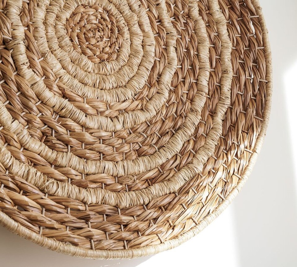 Double Handwoven Basket Wall Art 102 cm Pottery Barn Australia